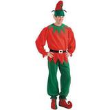 Karneval - Röd Tillbehör Weihnachtwichtel Kostüm Accessoire-Set 3-teilig rot-grün