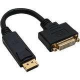 DisplayPort-kablar - Hane - Hona InLine DisplayPort - DVI M-F Adapter 0.2m