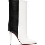 Christian Louboutin 40 Kängor & Boots Christian Louboutin Astrilarge Red Sole Two-Tone Leather Booties BIANCO/BLACK 10B