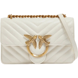 Vita Handväskor Pinko Women's Sheep Nappa C Love One Mini Bag - Bianco Seta/Antique Gold