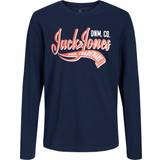 Långa ärmar T-shirts Jack & Jones Boy's Logo T-shirt - Blue/Navy Blazer (12237371-2078)