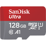 128 GB - U1 Minneskort SanDisk Ultra MicroSDXC Class 10 UHS-I U1 A1 140MB/s 128GB +SD adapter