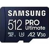 Samsung PRO Ultimate microSD-minneskort MB-MY512SA/WW 512 GB, UHS-I U3, Full HD & 4K UHD, 200 MB/s läsning, 130 MB/s skrivning, för smartphone, drönare eller actionkamera inkl. SD-adapter