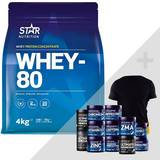 D-vitaminer - Zink Proteinpulver Star Nutrition Whey-80 4kg + Bonus Product