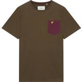 Lyle & Scott Herr T-shirts Lyle & Scott Contrast Pocket T-shirt - Olive/Burgundy