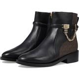 Michael Kors Kängor & Boots Michael Kors MK Hamilton Embellished Leather and Logo Ankle Boot Blk/brown