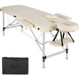 Massage- & Avslappningsprodukter tectake 2-zons massagebänk aluminium, stoppning väska beige