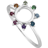 Peridot Smycken Gemondo Rainbow Sunburst Ring - Silver/Multicolour