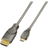 2.0 - Gråa - HDMI-kablar Lindy HDMI - MHL M-M 0.5m
