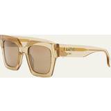 Fendi Solglasögon Fendi Roma Square Sunglasses, 53mm Beige/Brown