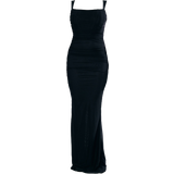PrettyLittleThing Strappy Ruched Waist Maxi Dress - Black