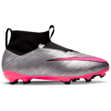 Gråa Fotbollsskor Nike Jr. Zoom Mercurial Superfly 9 Academy XXV MG - Metallic Silver/Black/Volt/Hyper Pink