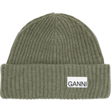 Ganni Dam Accessoarer Ganni Rib Knit Beanie - Green