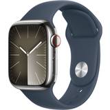 Apple Stegräknare - iPhone Smartwatches Apple Watch Series 9 Cellular 41mm Stainless Steel Case with Sport Band
