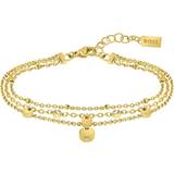 HUGO BOSS Iris Layered Chain Bracelet - Gold/Transparent