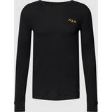 Polo Ralph Lauren Herr - Svarta T-shirts Polo Ralph Lauren – Svart, mysig, våfflad t-shirt med långa ärmar och logga-Svart/a
