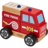 Brandmän Babyleksaker Viga Stacking Fire Truck