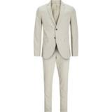 Elastan/Lycra/Spandex Kostymer Jack & Jones Franco Slim Fit Suit - Grey/Pure Cashmere