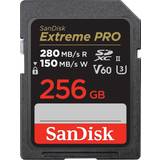 SanDisk 256 GB - SDXC Minneskort SanDisk Extreme PRO SDXC Class 10 UHS-II U3 V60 280/150MB/s 256GB