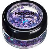 Guldiga Kroppsmakeup Smiffys moon glitter holographic glitter shapes, purple