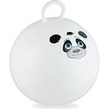 Pandor Hoppleksaker Relaxdays hoppboll för barn, panda-motiv, hoppboll med handtag, Ø 45 cm, inomhus och utomhus, hoppboll upp till 150 kg, vit