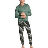 Gröna Pyjamasar Calida Relax Streamline Pyjama With Cuff Green Pattern * Kampanj *