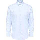 Selected Herr Skjortor Selected Ethan Long Sleeve Slim Fit Shirt - Light Blue