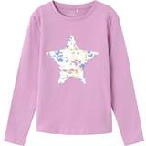 Lila T-shirts Barnkläder Name It Kid's Glitter Long Sleeved Top - Violet Tulle
