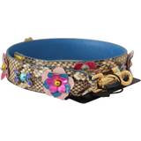 Dolce & Gabbana Beige Väskor Dolce & Gabbana Beige Python Leather Floral Studded Shoulder Strap