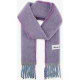 Herr - Nylon Halsdukar & Sjalar Acne Studios Mens Lavender Purple Fringed-trim Brand-tab Wool-blend Scarf