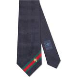 Gucci Silk tie with bee Web blue One fits all
