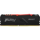 8 GB - Belysning - DDR4 RAM minnen Kingston FURY Beast RGB DDR4 3200MHz 8GB (KF432C16BBA/8)