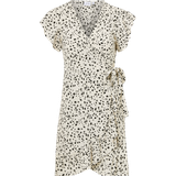 Omlottklänningar Vila Fini Wrap S/S Short Dress - Off White