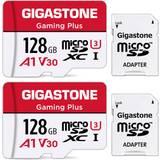 Nintendo switch sd Gigastone 128GB microSDXC U3 A1V30 Memory Card for Nintendo Switch Red and White – 100MB/s Micro SD Card – 2-Pack 2x128GB