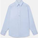Stella McCartney Jeansjackor Kläder Stella McCartney Cotton Poplin Wide Sleeve Shirt Light Blue