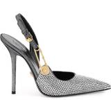 Silver Pumps Versace 'Safety Pin' Slingback Pumps