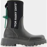 Dam - Tyg Gummistövlar Off-White sponge rubber rain boots women Rubber/Rubber/Fabric/Fabric Black