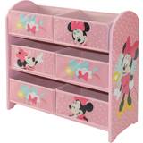 Disney - Rosa Förvaringslådor Minnie Mouse bokhylla med 6 korgar