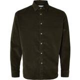 Badshorts - Manchester Kläder Selected HOMME Manchesterskjorta slhRegowen-Cord Shirt LS Noos Grön