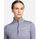 Nike Blåa - Dam T-shirts Nike Running – Element – Blå topp med långa ärmar och kort dragkedja