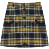 Kenzo Elastan/Lycra/Spandex Kjolar Kenzo A-line Checked Mini Skirt - Dark Khaki