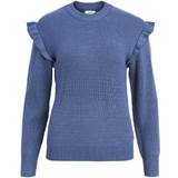 Volanger Tröjor Object Malena Knitted Pullover - Bijou Blue