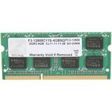 4 GB - SO-DIMM DDR3 RAM minnen G.Skill Standard SO-DIMM DDR3 1600MHz 4GB (F3-12800CL11S-4GBSQ)