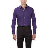 Herr - Lila - Oxfordskjortor Van Heusen Men's Regular Fit Poplin Dress Shirt - Purple Velvet