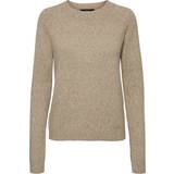 Vero Moda Dam Tröjor Vero Moda Doffy O-Neck Long Sleeved Knitted Sweater - Brown/Sepia Tint