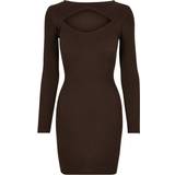 Bomberjackor - Cut-Out Kläder Urban Classics Ladies Cut Out Mini Knit Evening Dress - Brown