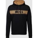 Hugo Boss Tröjor HUGO BOSS Huvtröja för män, hemkläder, autentisk huvtröja, Black1
