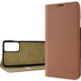 Maxfield Plånboksfodral Maxfield Tillverkad för Xiaomi Bok-fodral, vikbart fodral i äkta läder, mobiltelefonfodral för Redmi Note 11 Pro & Redmi Note 11 Pro 5G, kortfack och RFID-skydd – konjak
