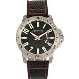 Morphic Armbandsur Morphic M70 Series Canvas-Overlaid Leather-Band w/Date Silver/Black