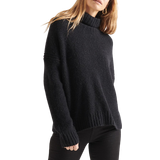 12 - Dam - Polotröjor Superdry Women's Studios Chunky Roll Neck Jumper - Black